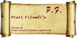 Prell Filomén névjegykártya